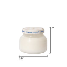 Jar of Havana Vanilla on a white background with dimensions indicated