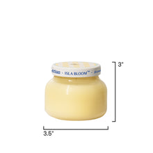 Jar of Isla Bloom with dimensions labeled on a white background