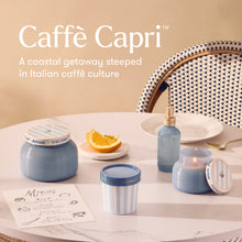 Caffè Capri products on a table with a coastal theme
