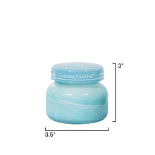 Blue jar with a white lid on a white background