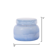 Jar of Havana Vanilla product with dimensions on a white background