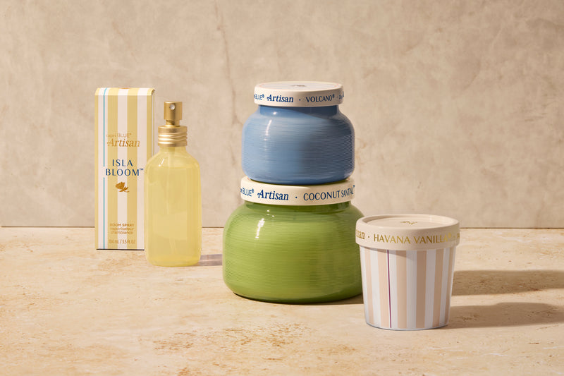 Collection of Artisan coconut milk products on a wooden surface with a neutral background