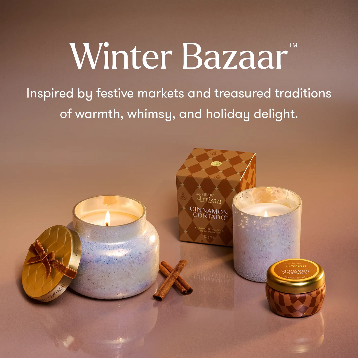 Winter Bazaar Cinnamon Cortado Candle Duo