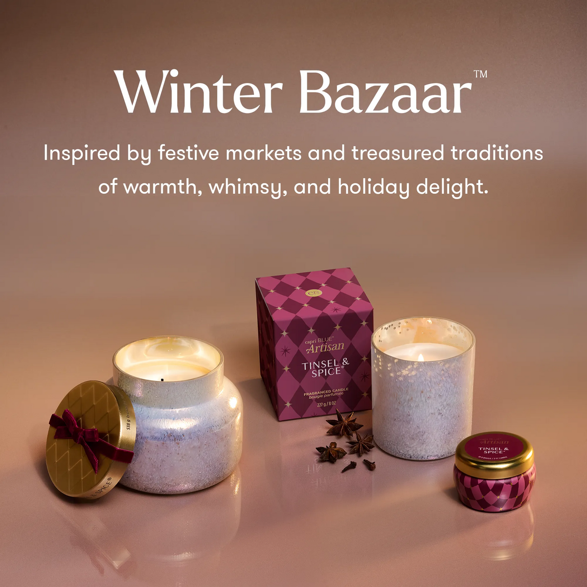 Tinsel & Spice Winter Bazaar Signature Candle
