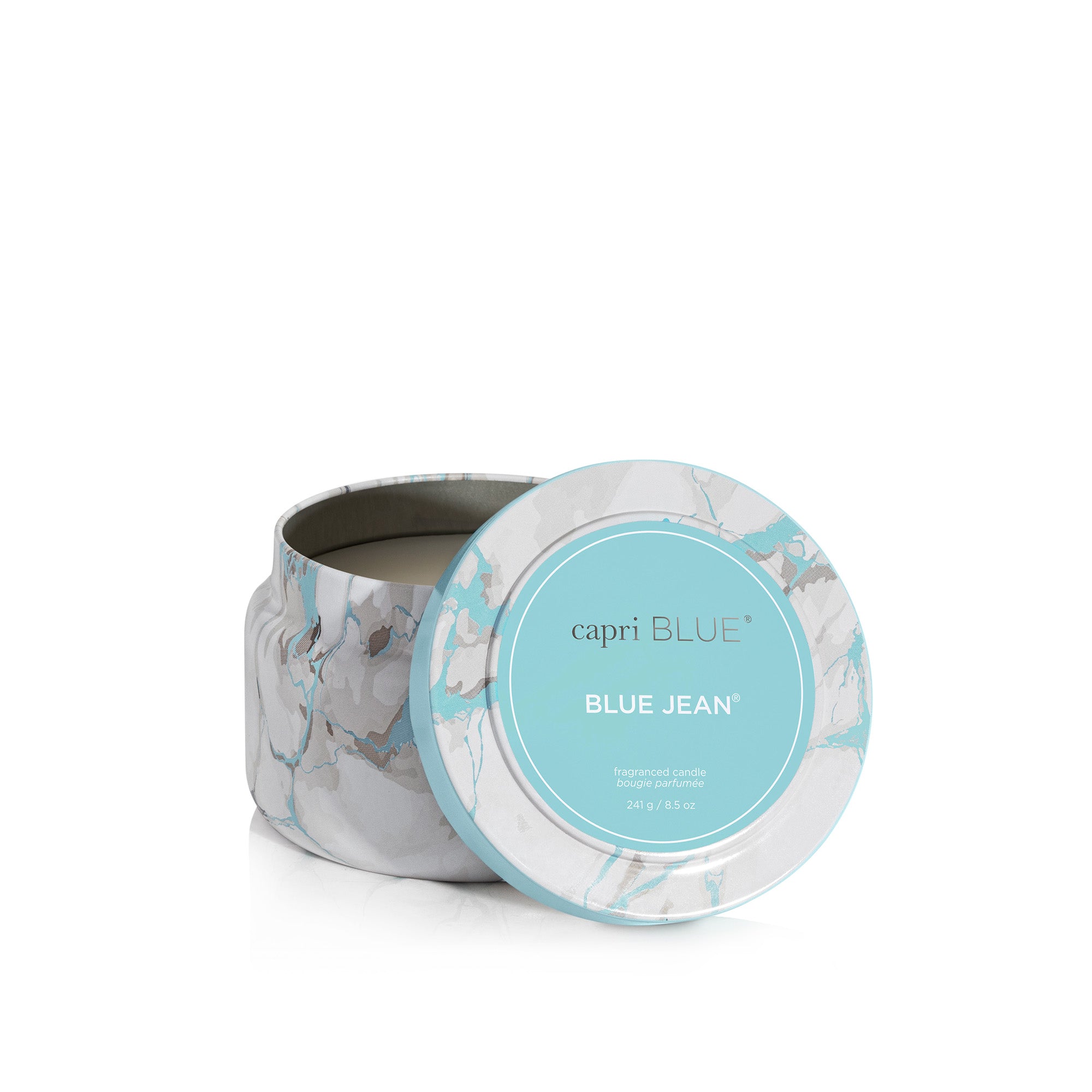 Blue Jean Modern Marble Printed Travel Tin Candle view 2
