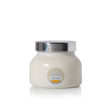 A white jar of Volcano by Scents of Blue with a shiny silver lid, set against a plain white background.