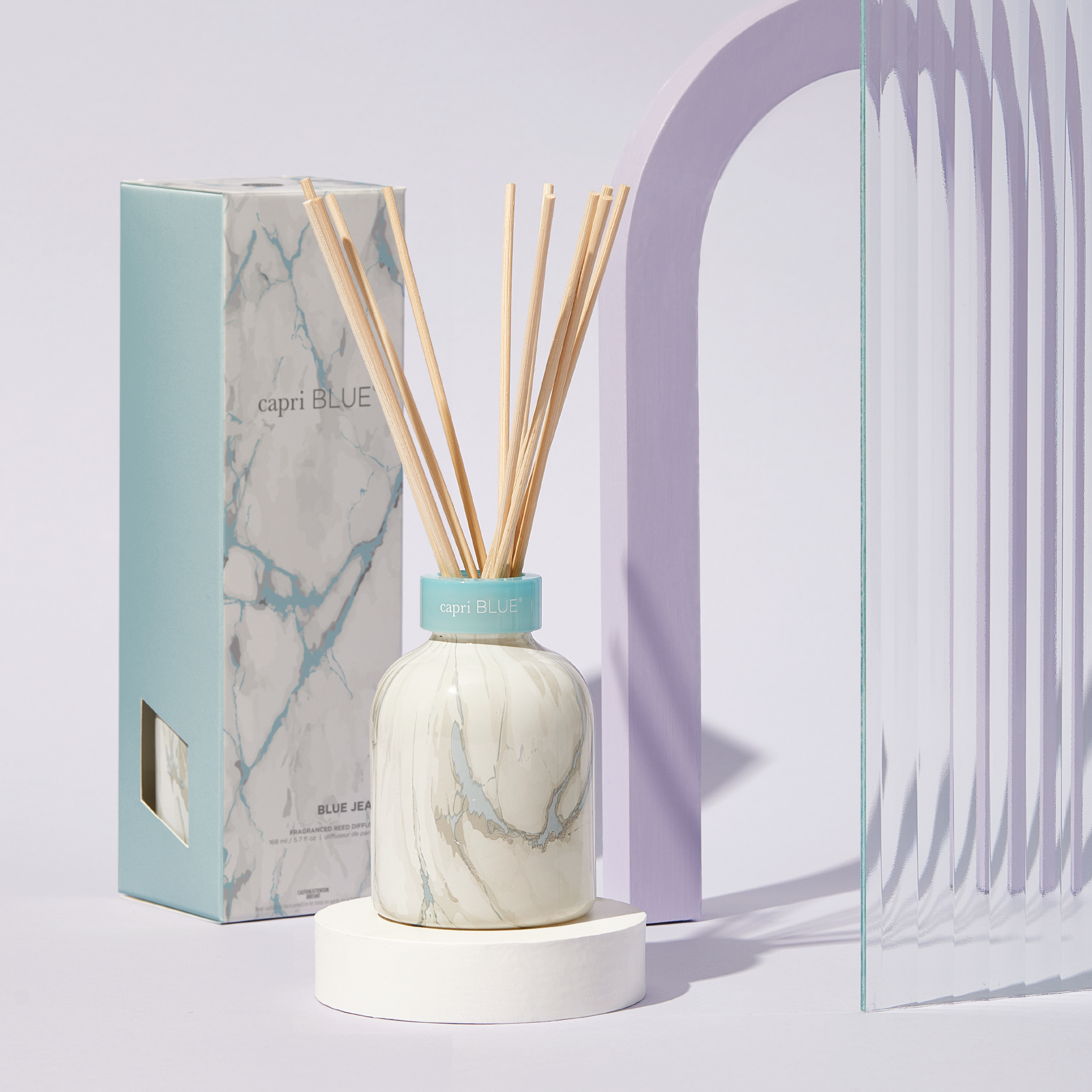 Blue Jean Modern Marble Petite Reed Diffuser view 2