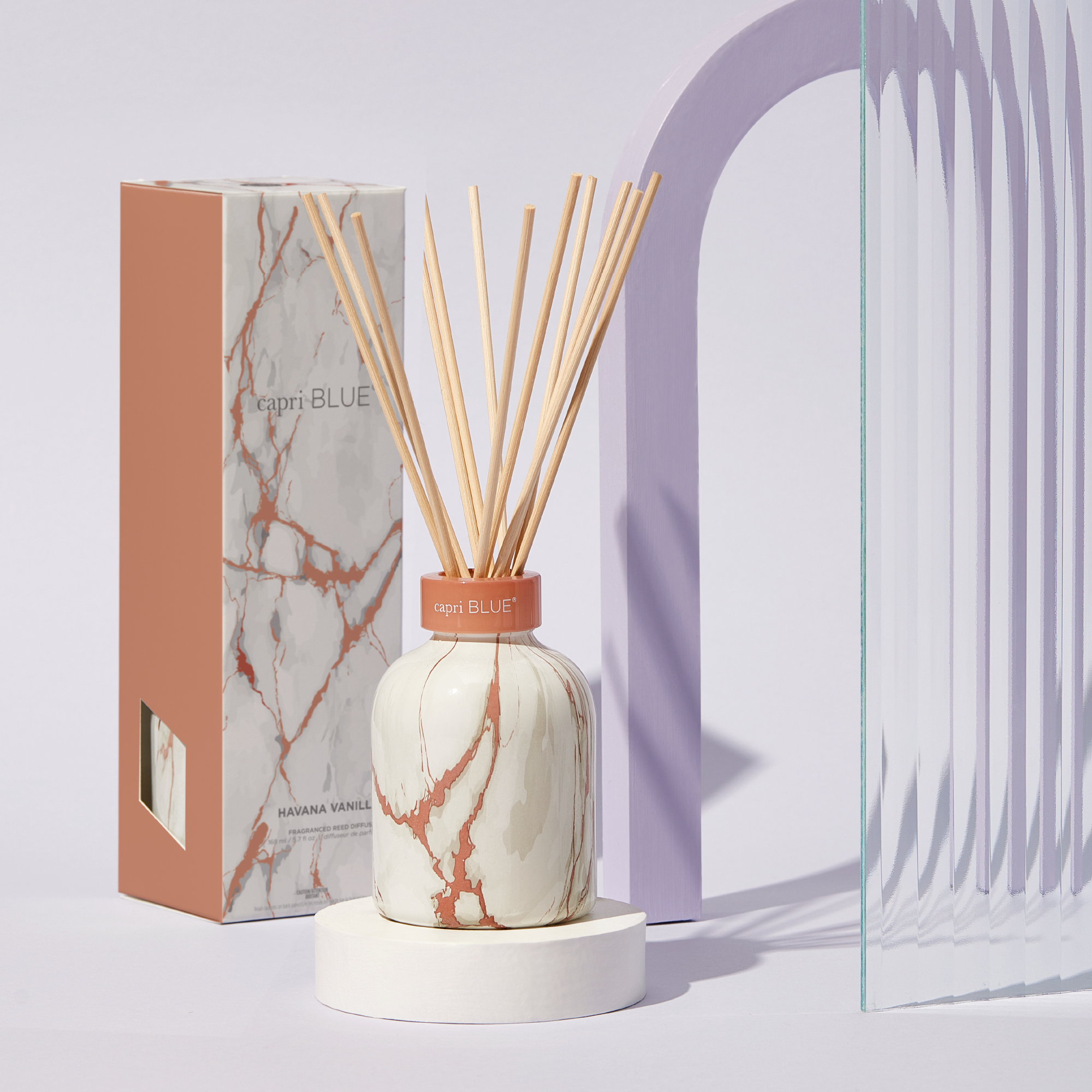 Havana Vanilla Modern Marble Petite Reed Diffuser view 2