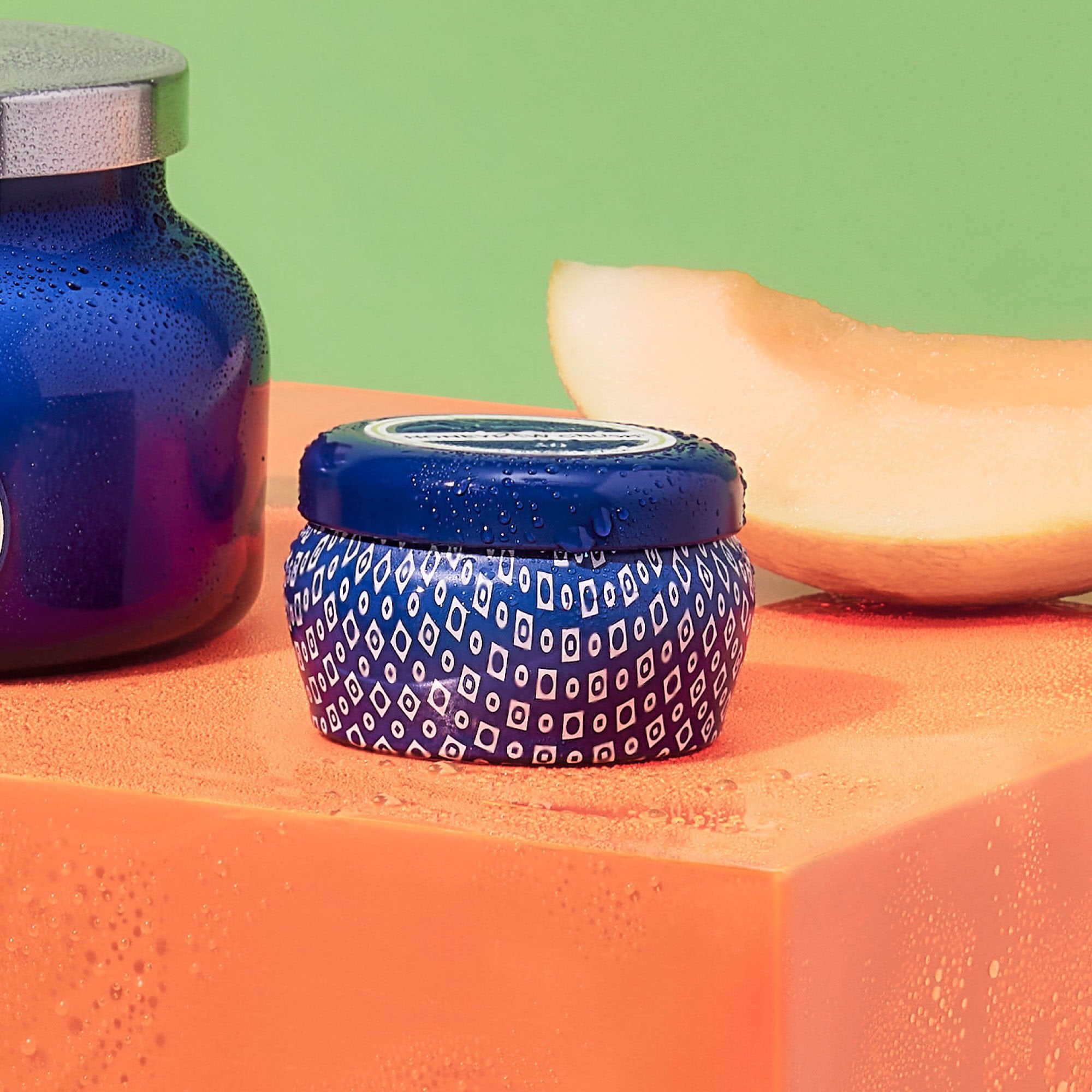 Honeydew Crush Blue Mini Tin Candle view 2
