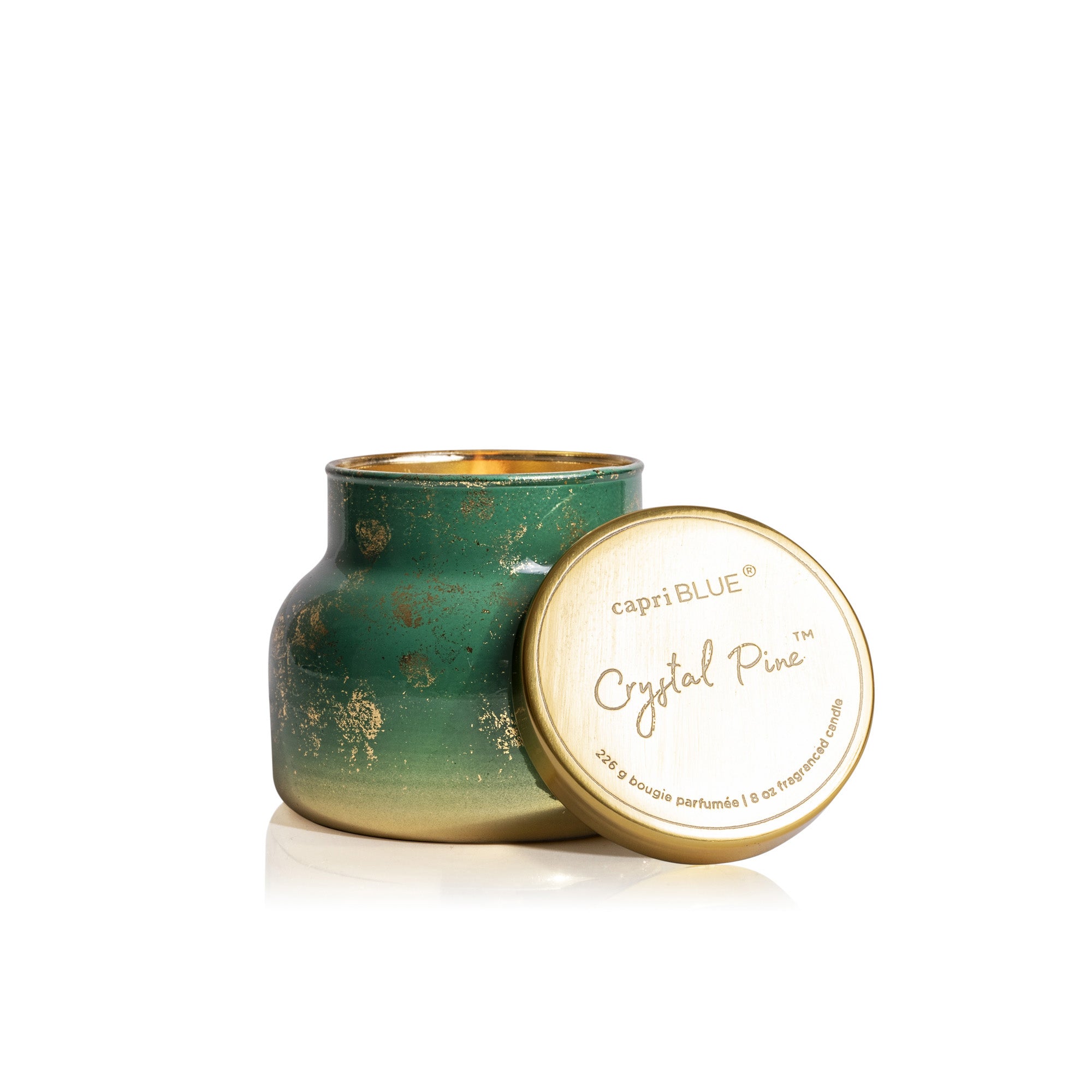 Crystal Pine Glimmer Petite Candle, lit
