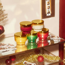  Glimmer Inverted Jar collection on a table with holiday decor