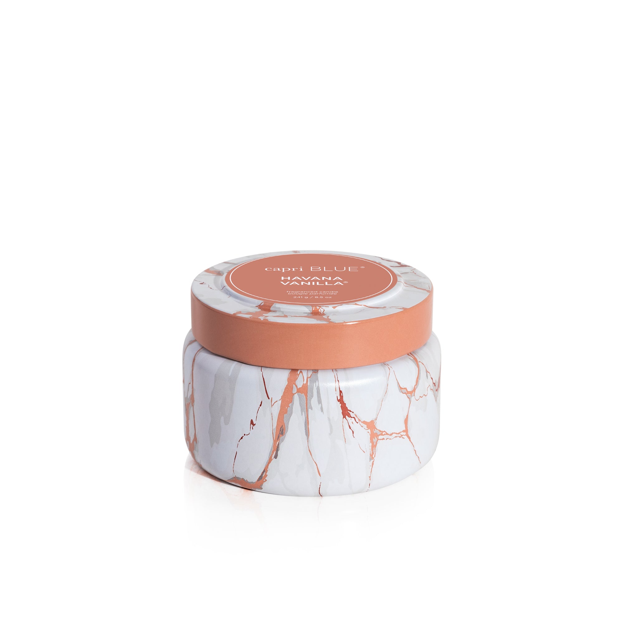 Havana Vanilla Modern Marble Printed Travel Tin Candle view 1