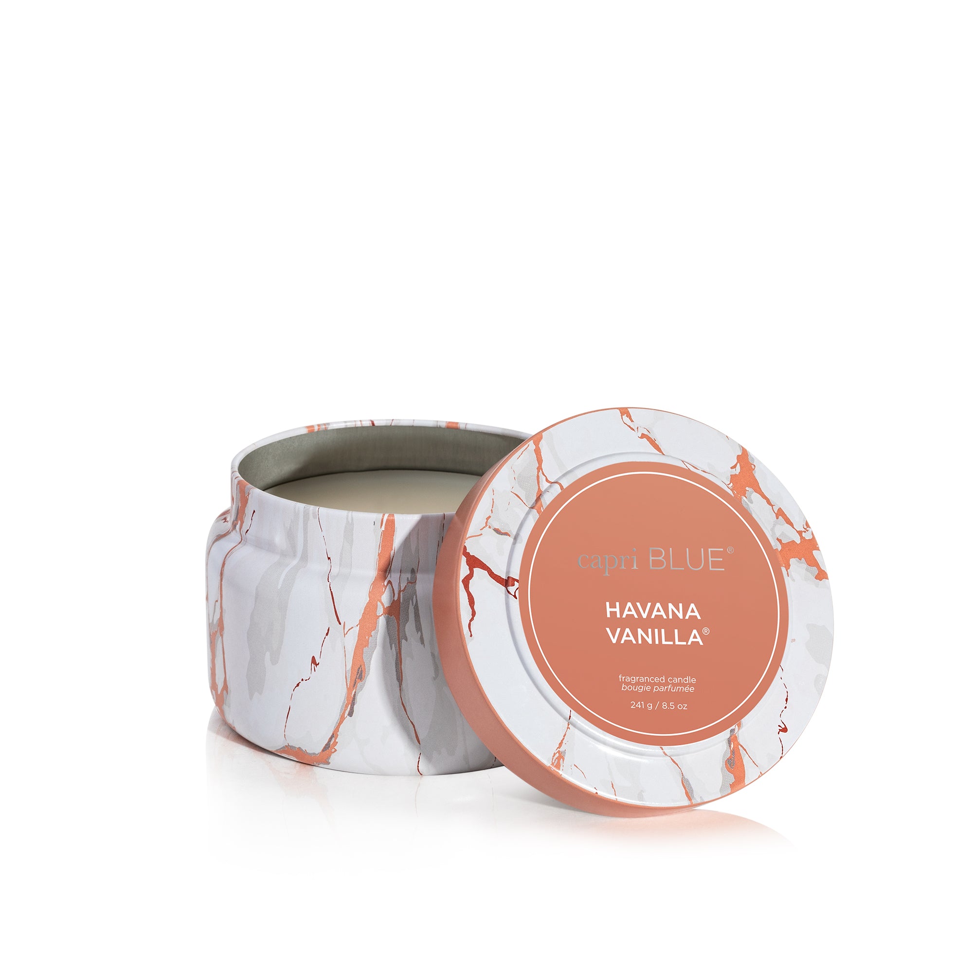 Havana Vanilla Modern Marble Printed Travel Tin Candle view 2