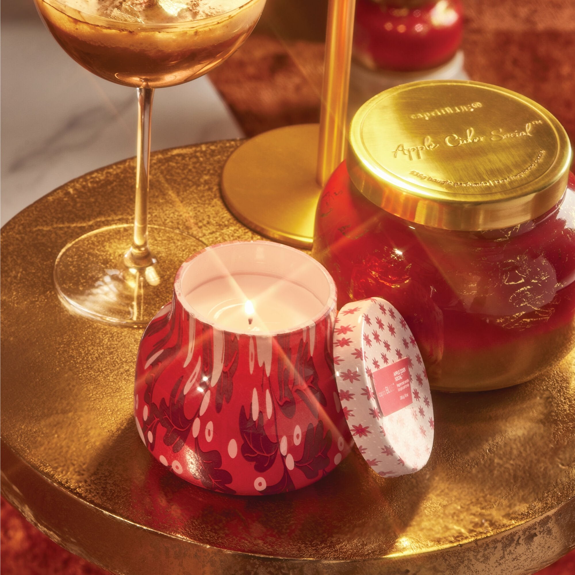 Apple Cider Social Holiday Pattern Play Petite Candle view 2