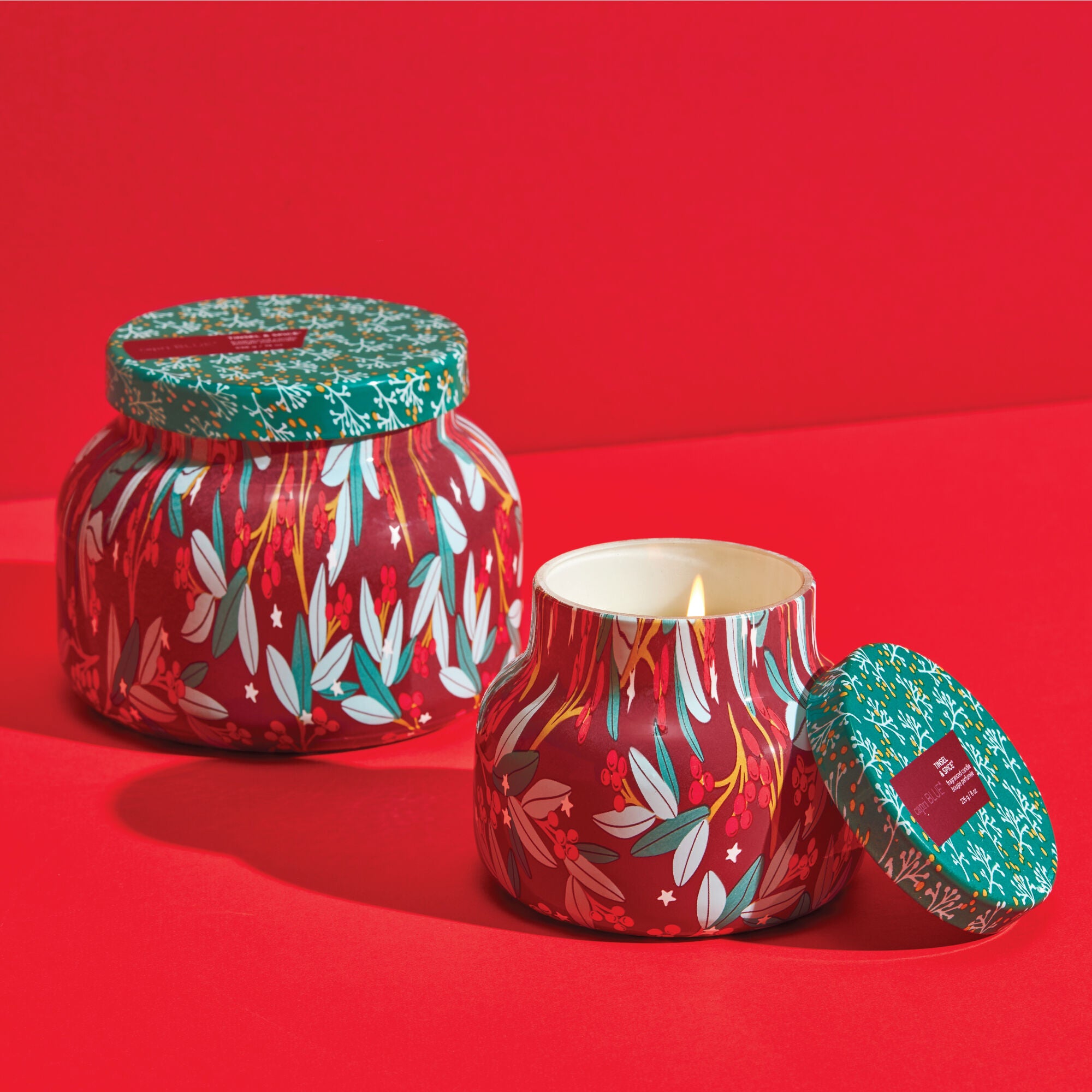 Tinsel & Spice Holiday Pattern Play Candles