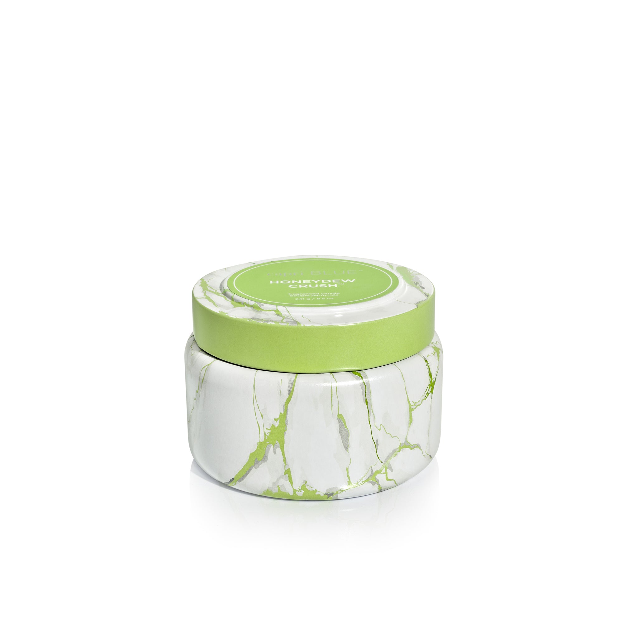 Honeydew Crush Modern Marble Printed Travel Tin Candle view 1