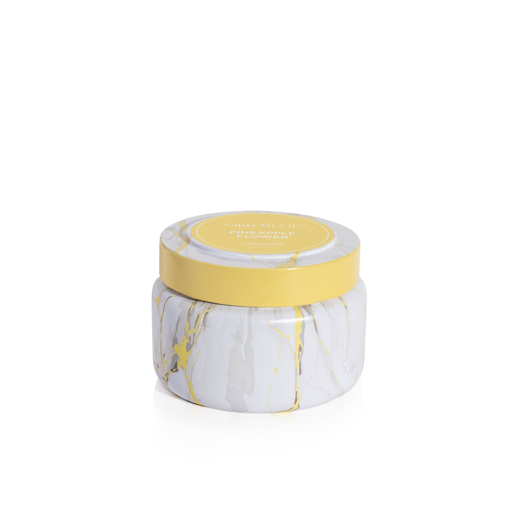 Pineapple Flower Modern Marble Printed Travel Tin Candle view 1