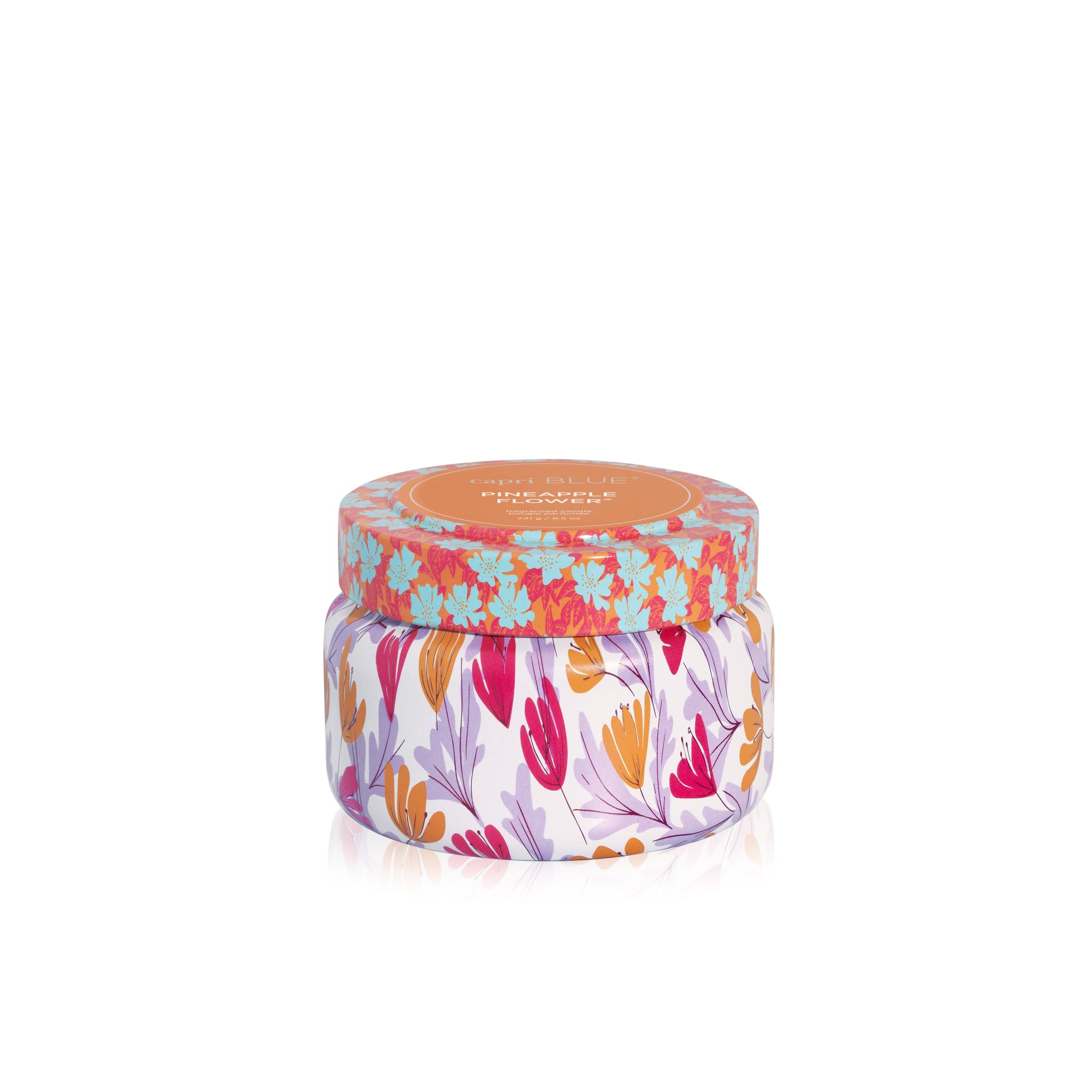 Pineapple Flower Pattern Play Printed Travel Tin Candle view 1