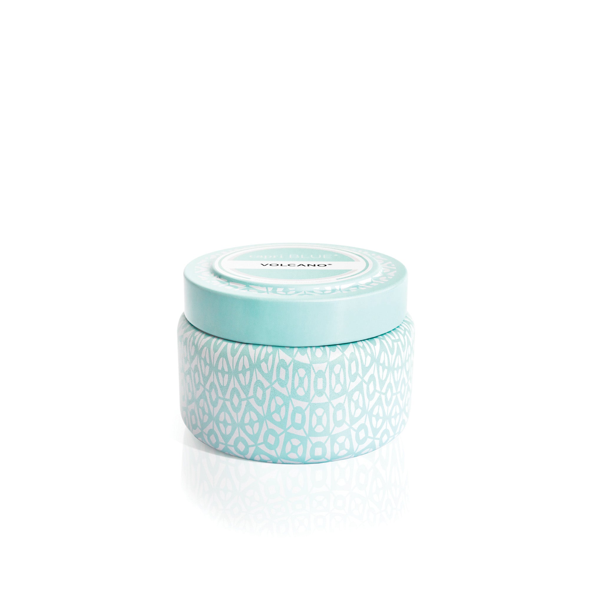 Volcano Aqua Printed Travel Tin Candle view 1