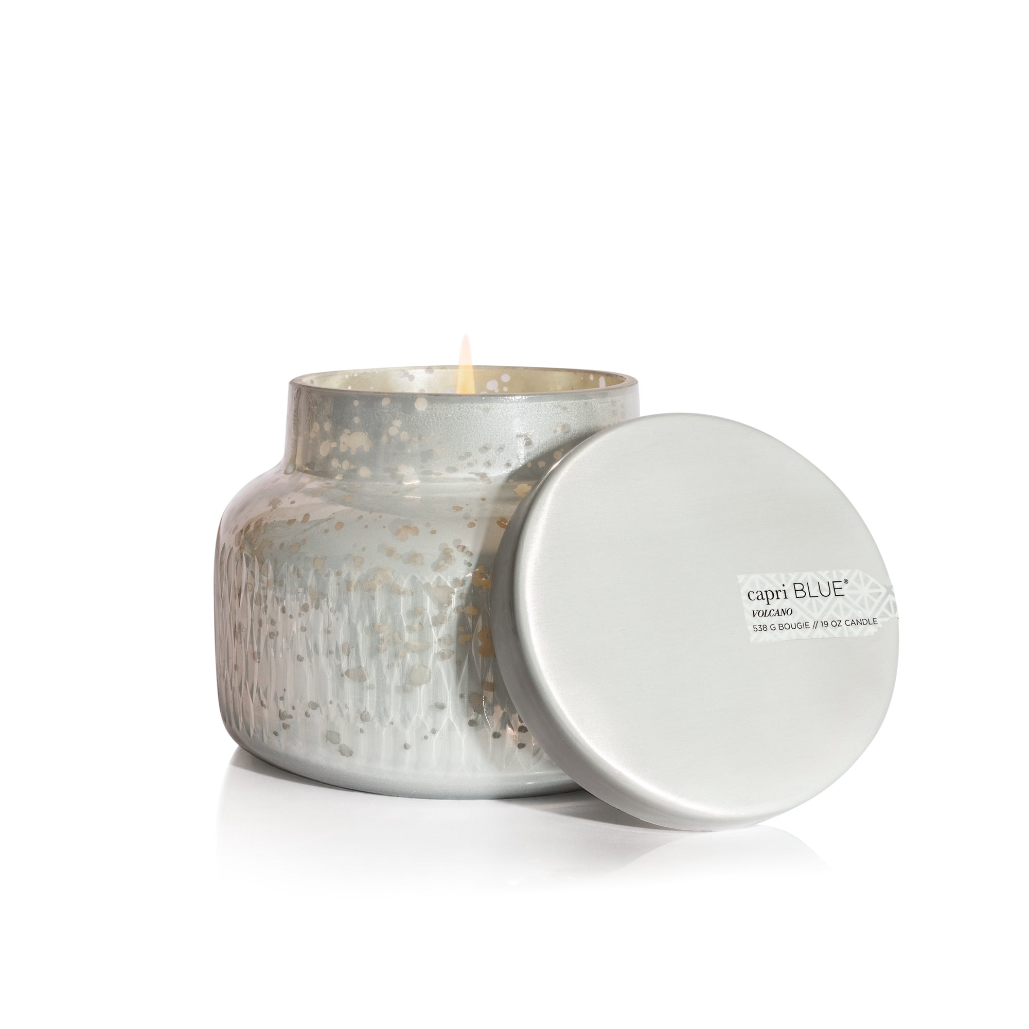 Volcano Holiday Mercury Signature Candle, lit