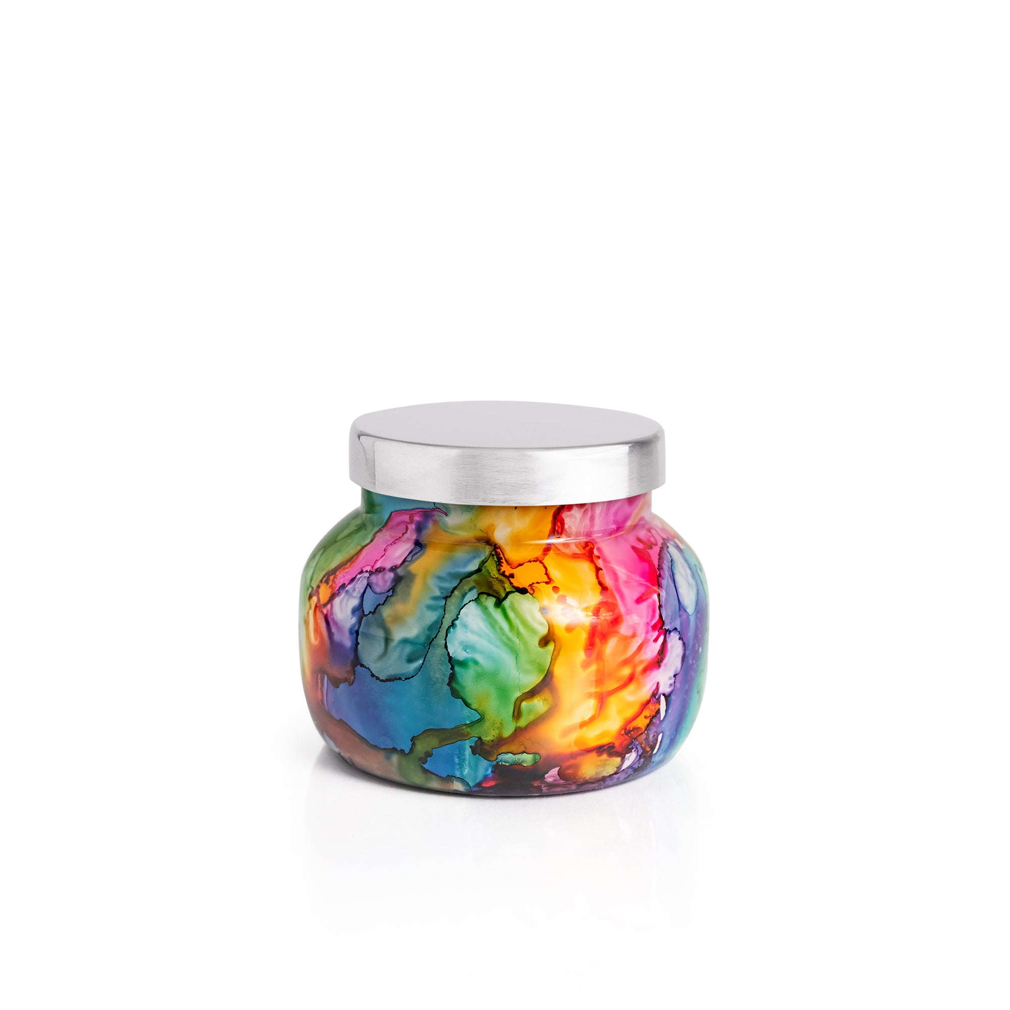 Volcano Rainbow Watercolor Petite Candle view 1