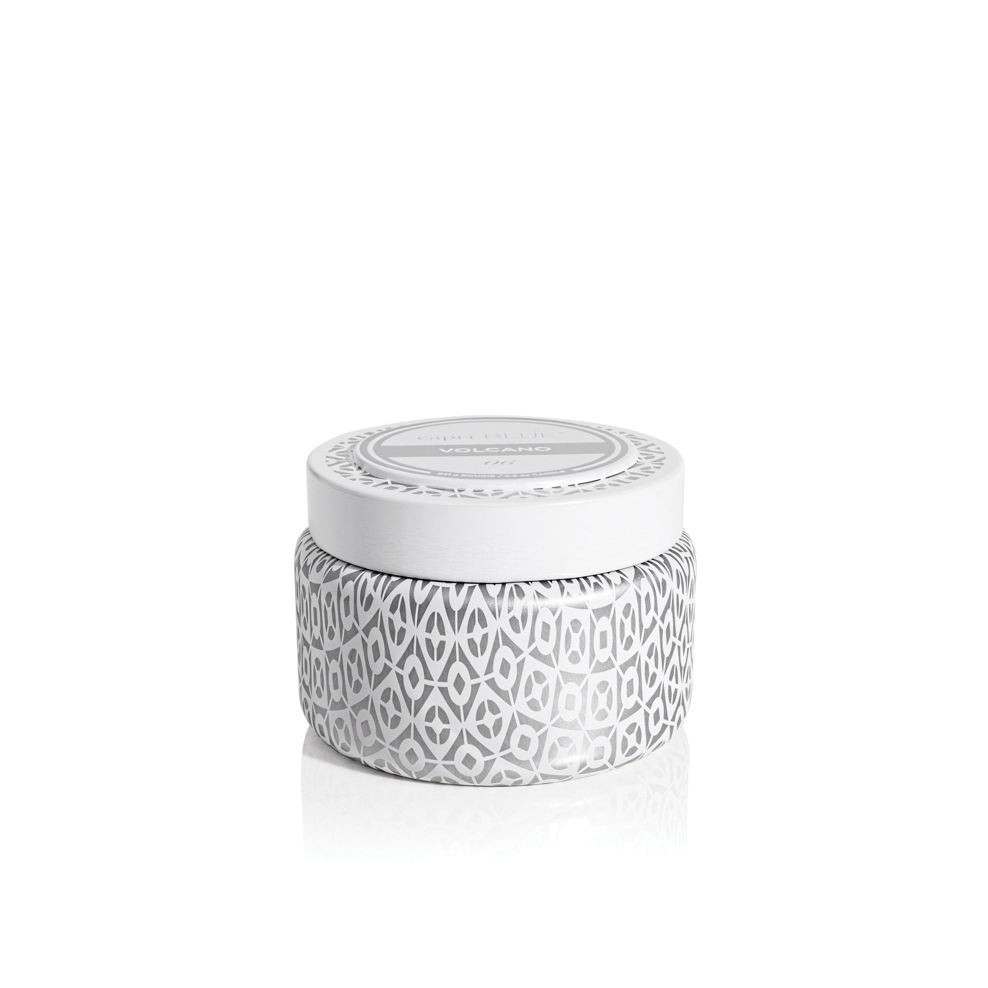 Volcano White Printed Travel Tin Candle view 1